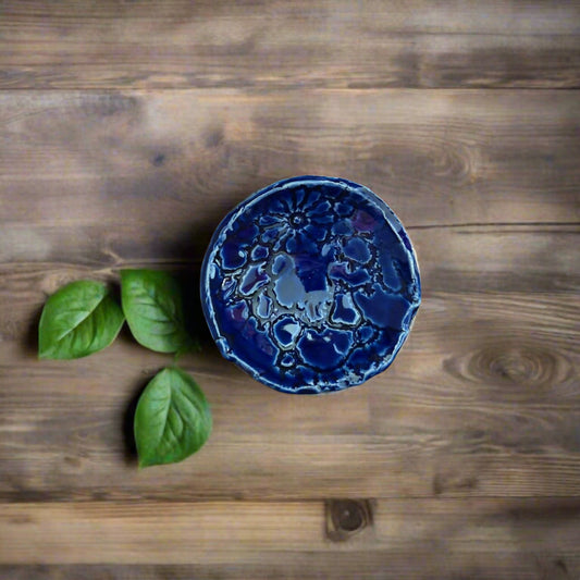 Tiny Round Dish, Blue
