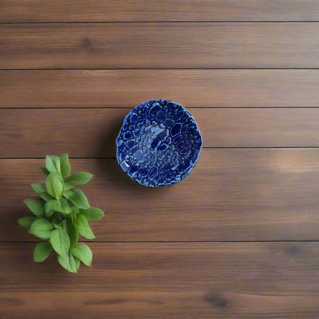 Tiny Round Dish, Blue