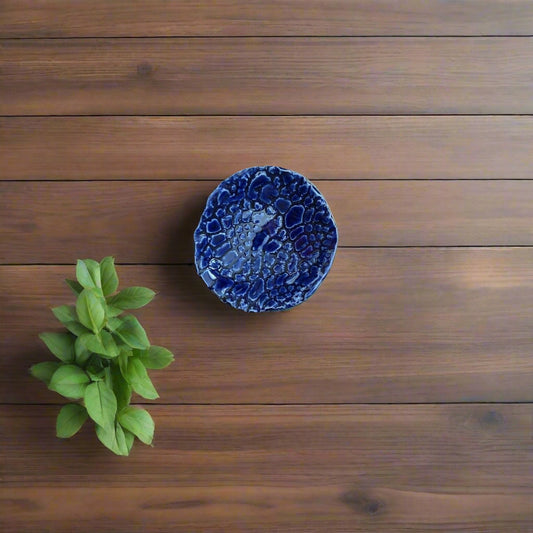 Tiny Round Dish, Blue
