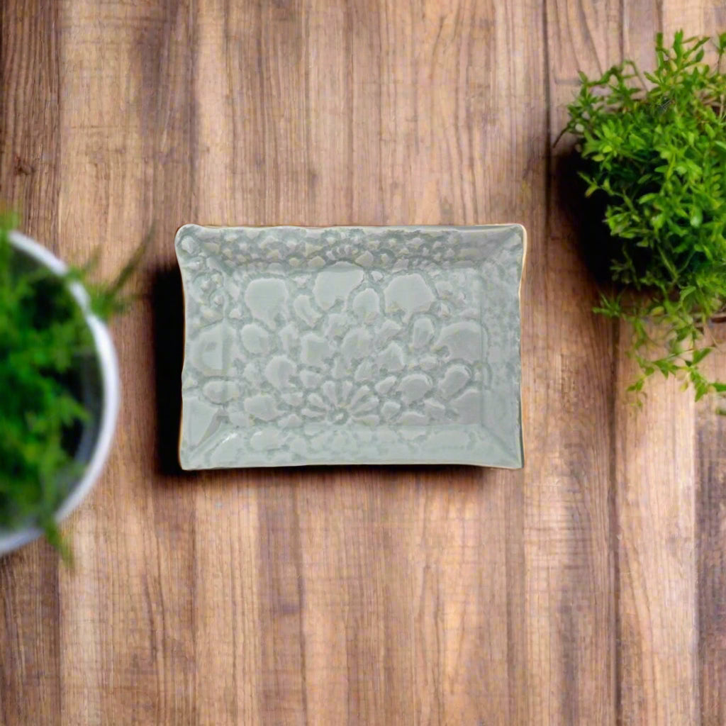 Trinket Dish, Green, Rectangle